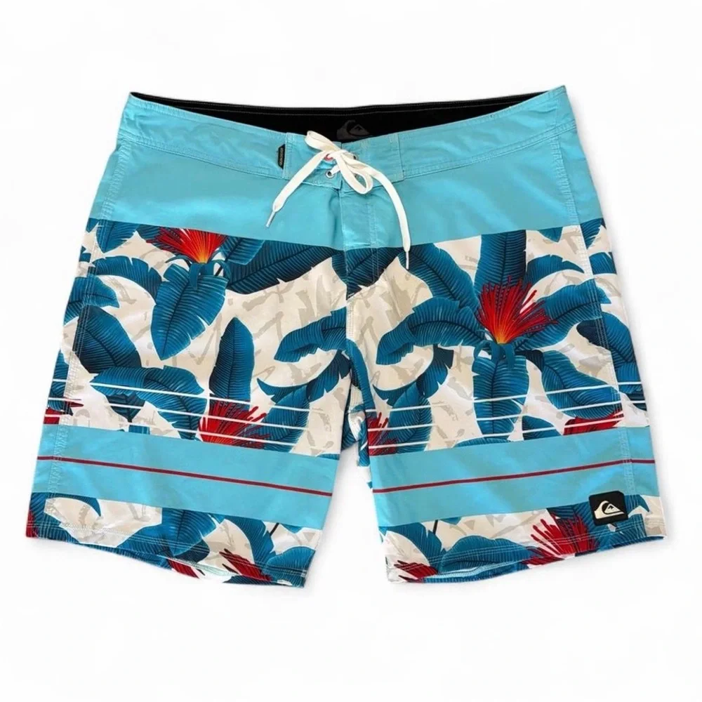 Quiksilver Blue Tropical Floral Boardshorts